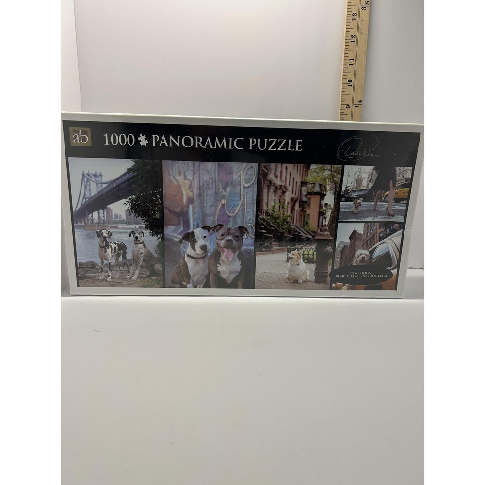 Andrews + Blaine NYC Dogs Panoramic Puzzle 1000 Piece Multi-Color Rachael Hale